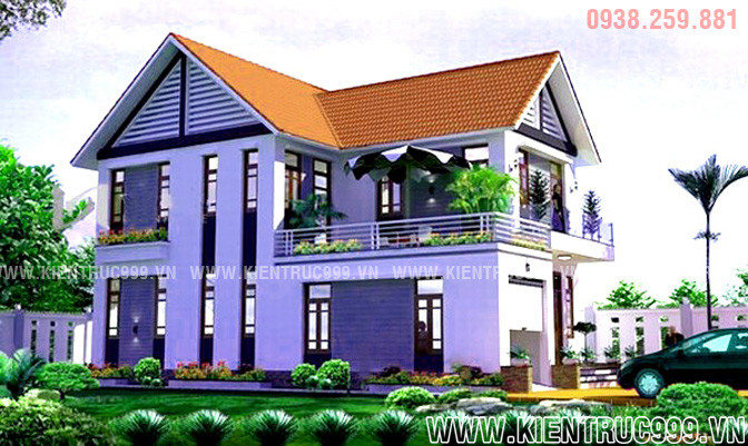 Biệt thự 2 tầng đẹp đơn giản phù hợp với sự lựa chọn của nhiều gia đình Việt nam