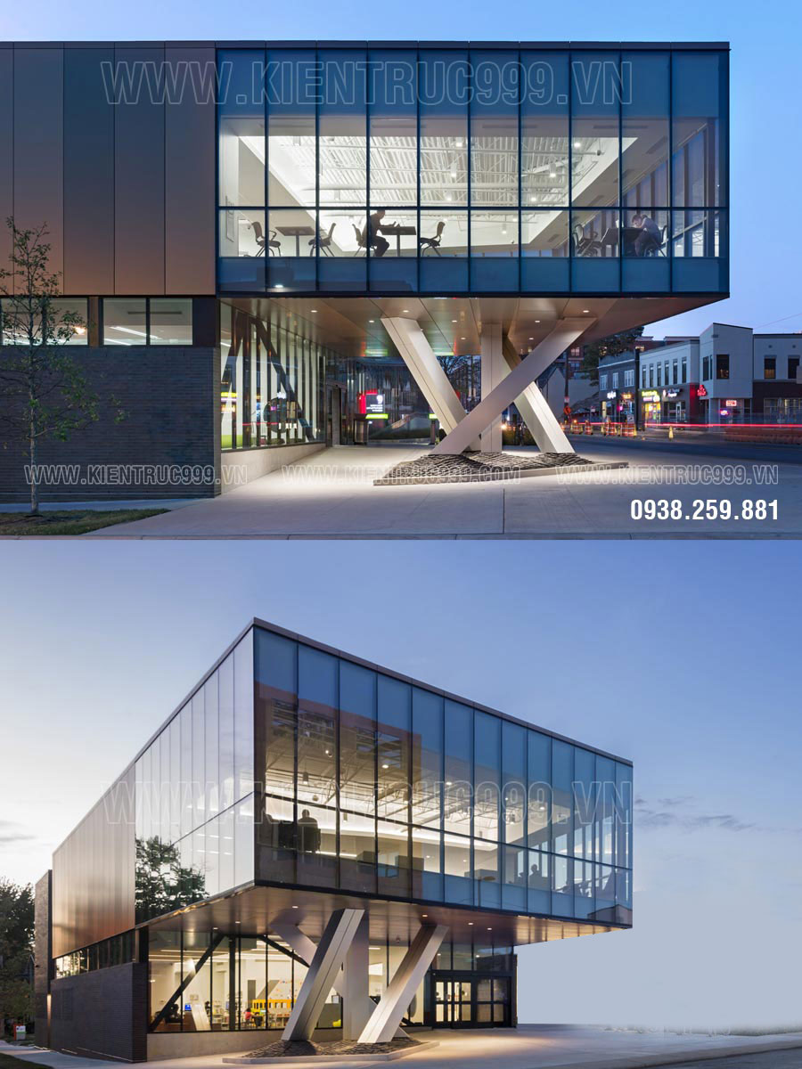 Kiến trúc nhà văn phòng 2 tầng hiện đại xứng đáng đầu tư