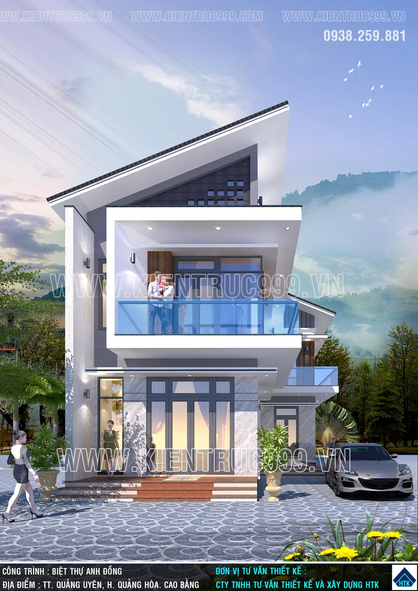 Mẫu thiết kế nhà 2 tầng mái lệch đẹp hiện đại  Kiến Thiết Việt