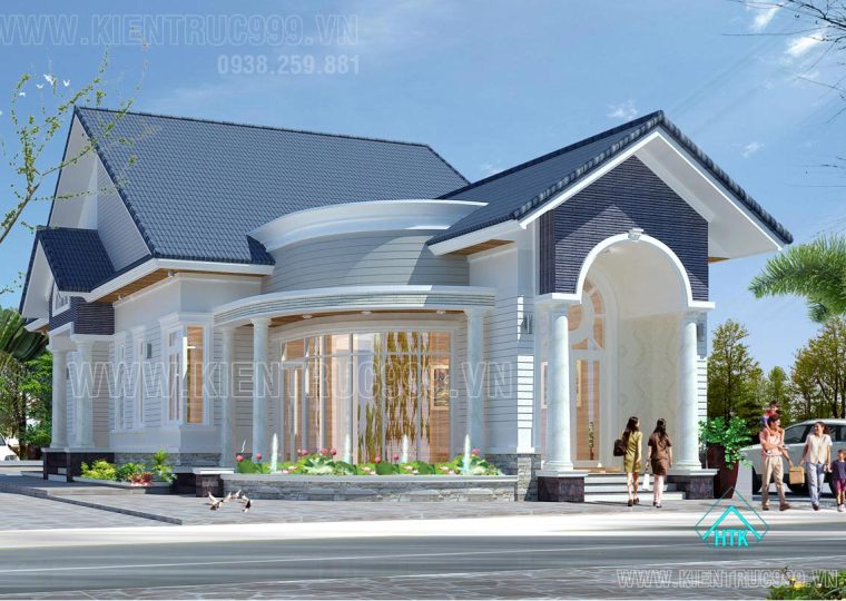 Biệt thự 1 tầng mái thái 180 mét vuông 3 phòng ngủ đáng xây nhất